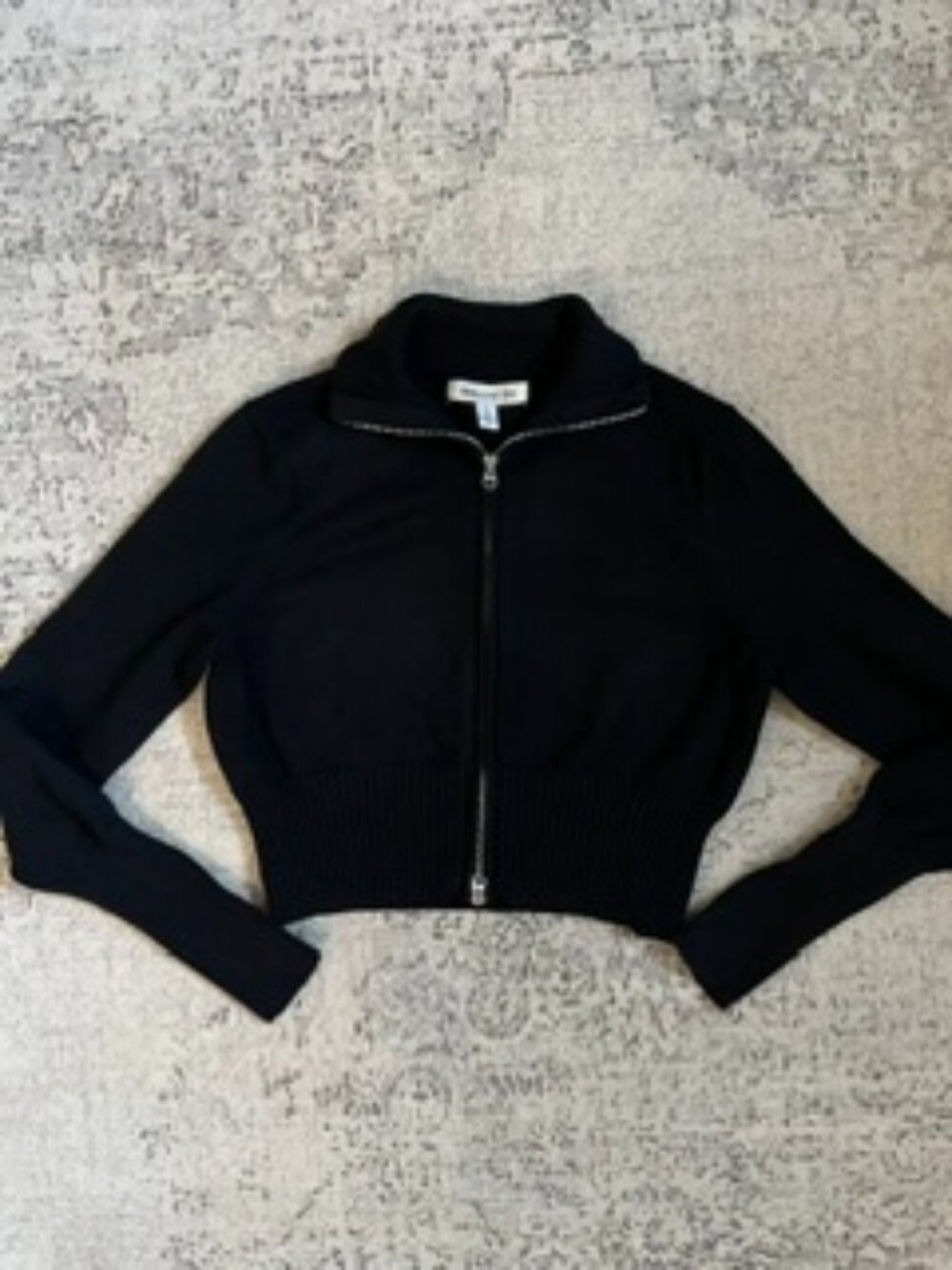 Urban Outfitters Black Zip-Front Cropped Turtleneck Sweater